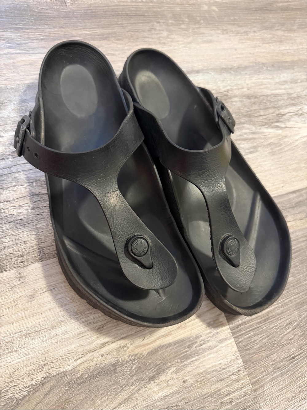 Birkenstock Gizeh Black Birko-Flor Sandals Women’s 8-8.5 EU 39